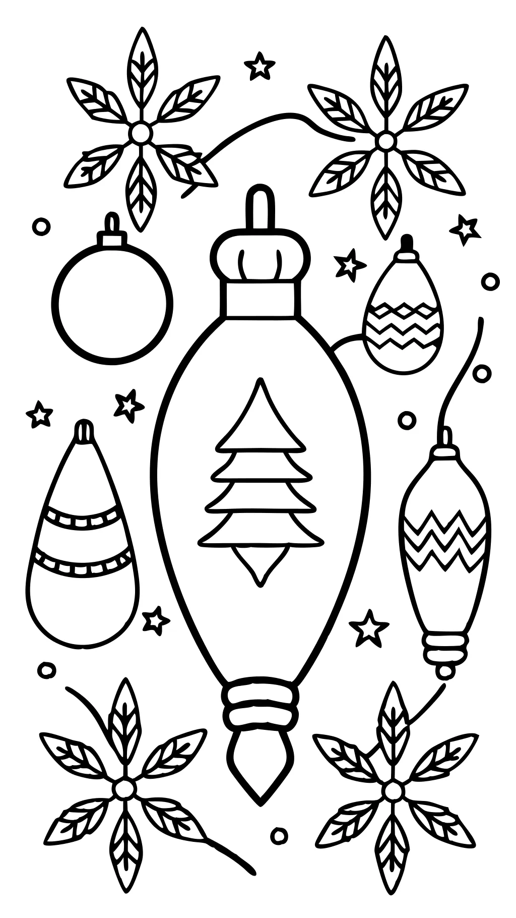 coloring pages christmas light bulbs